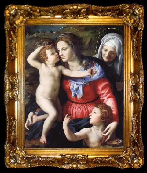 framed  Agnolo Bronzino The Madonna and Child with Saint John the Baptist and Saint Anne, ta009-2